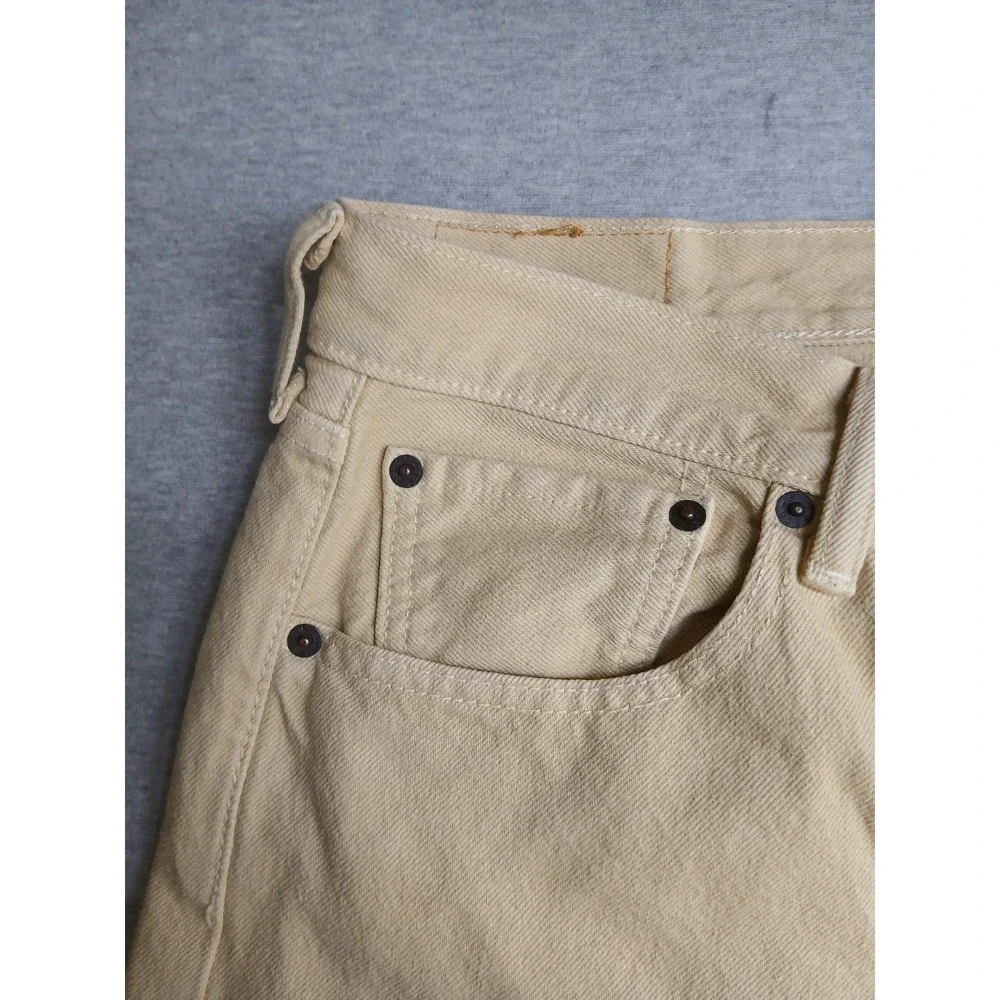 Levis 32x36 Jeans 501 Khaki Medium Wash Straight Leg Button Fly Western Cowboy